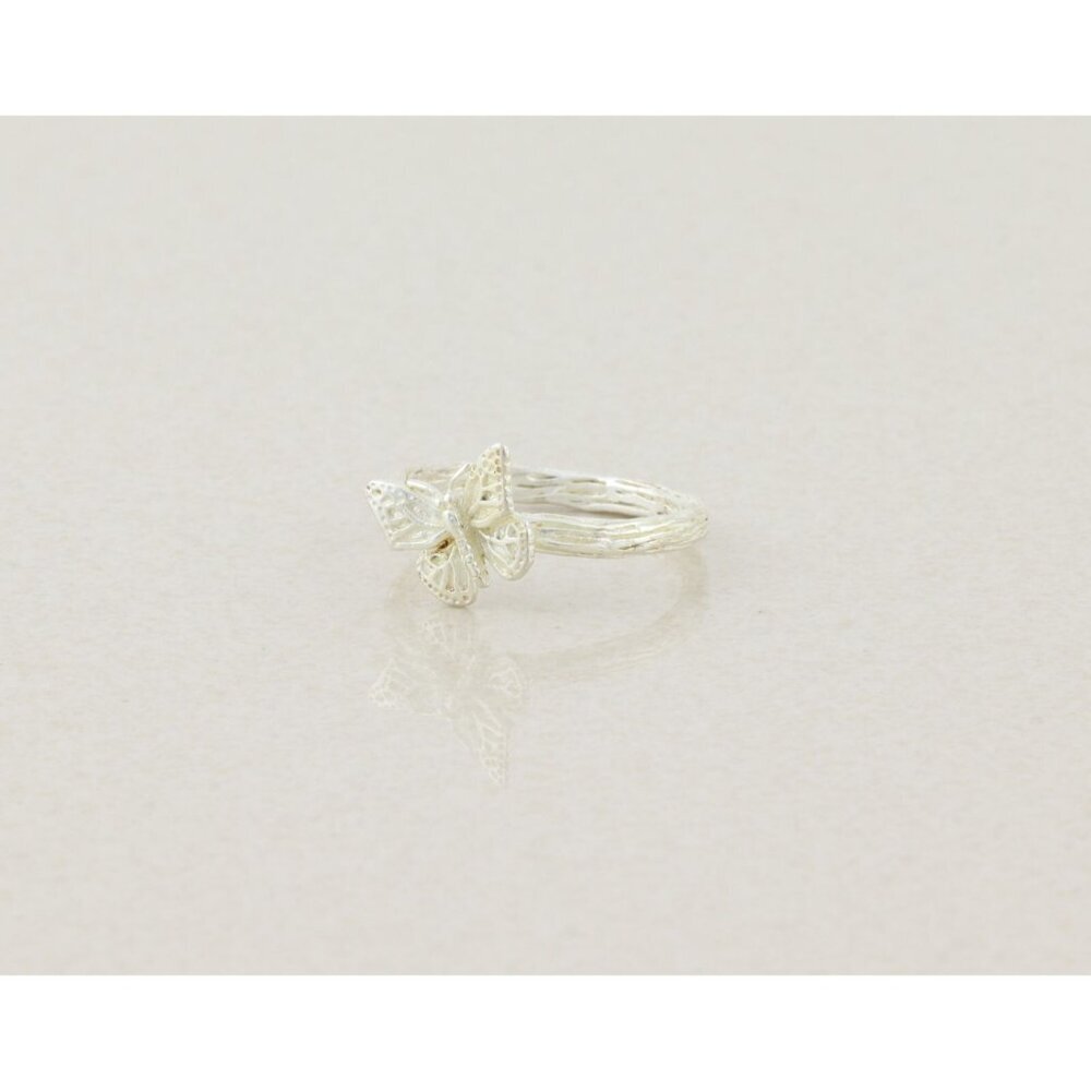 Sterling Silver Textured Butterfly Ring Size 8 1/4 - Picture 5 of 7
